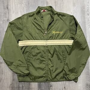 VTG 60s Shanhouse Wyoming Cowboys Nylon Windbreaker Warm Up Sportswear Jacket M